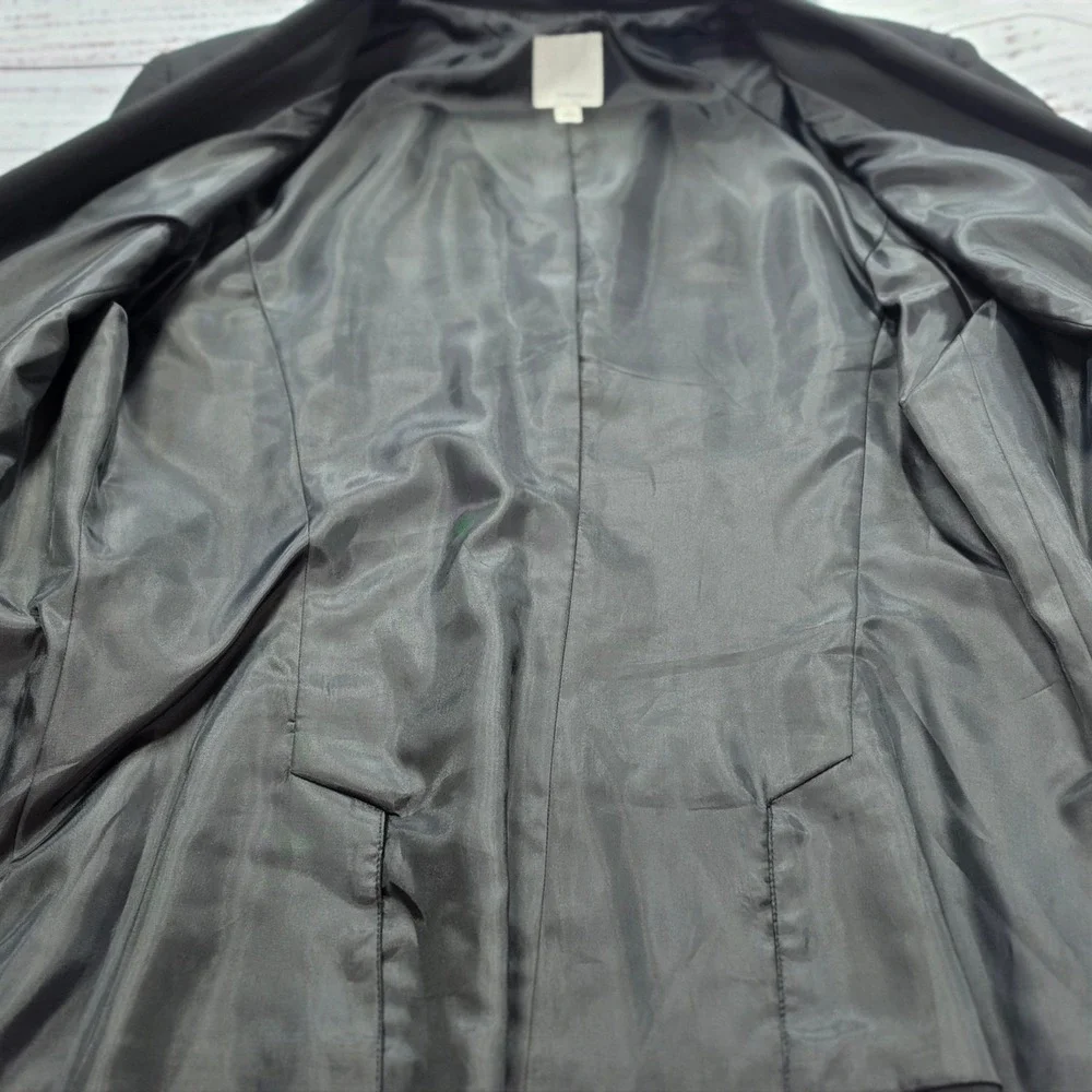 Halogen Blazer Women Size 14 Black Excellent One Button Tailored Suit Jacket